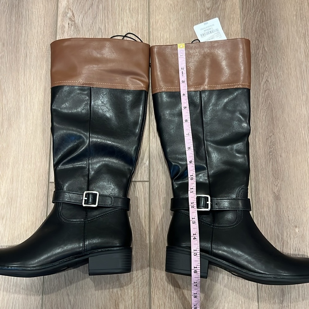 St. John’s Bay Danwood Riding Black & Brown Knee-High Boots Size 7M Memory-foam - Picture 16 of 16